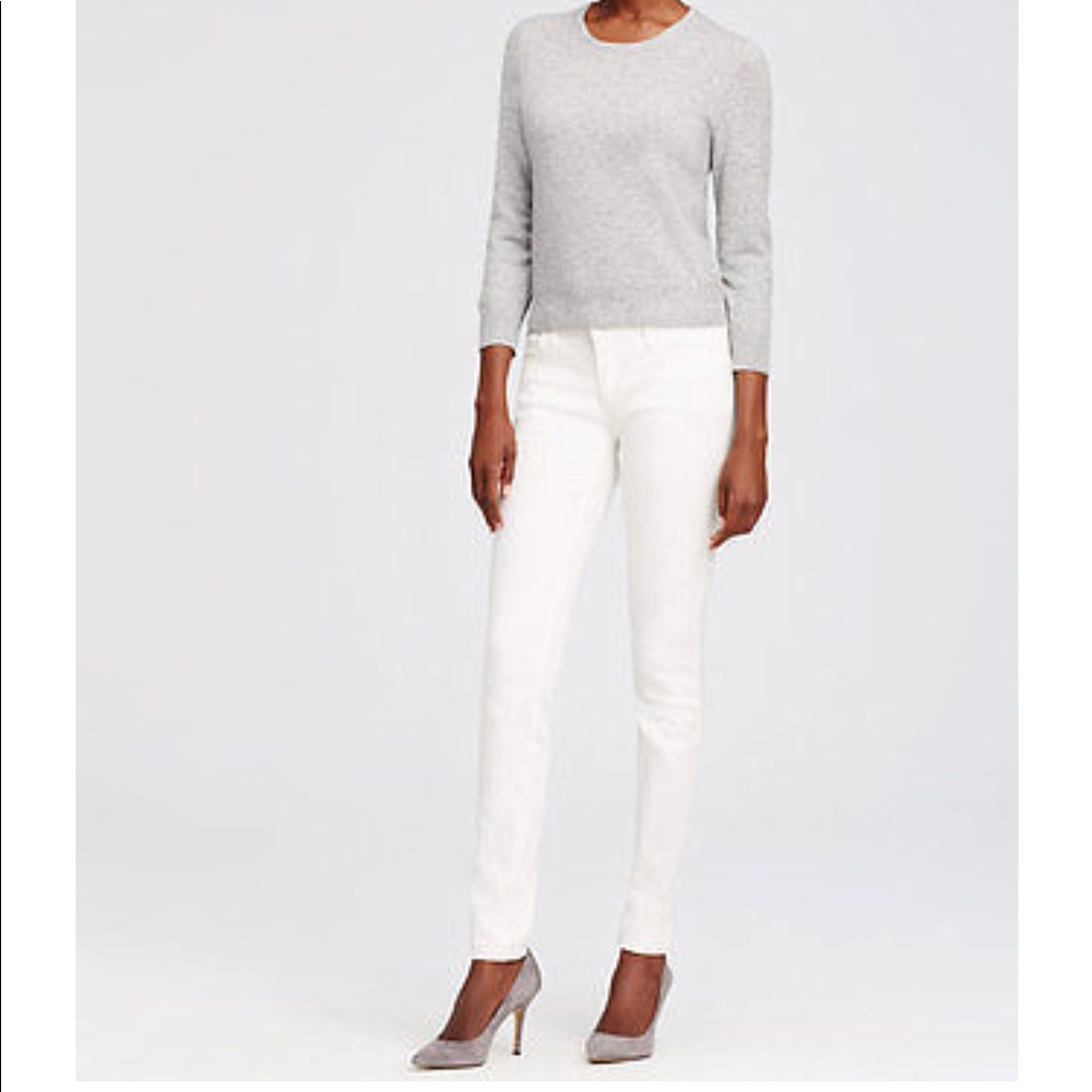 Ann Taylor Woman's White Modern Skinny Jeans